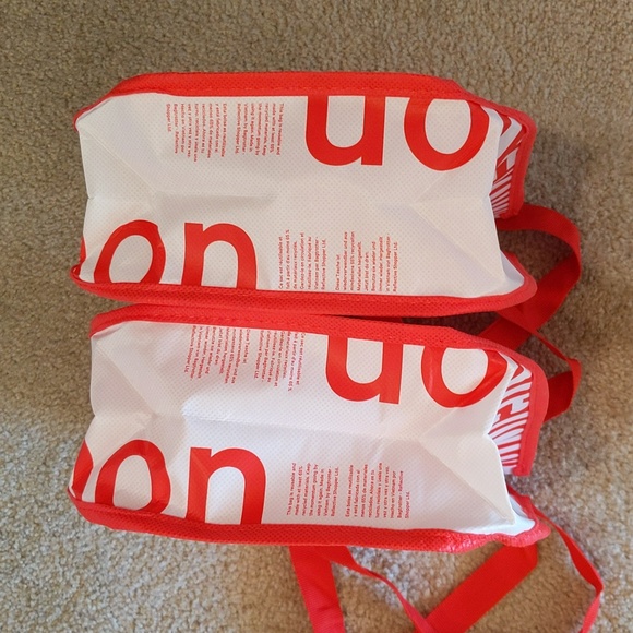 NEW BUNDLE of 2 Small Red & White  Lululemon Limited Edition Reusable Tote - Picture 6 of 6
